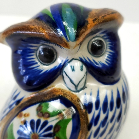 Mexican handmade Tonala artist signed folk art owl-figure made in Mexico - Picture 2 of 8